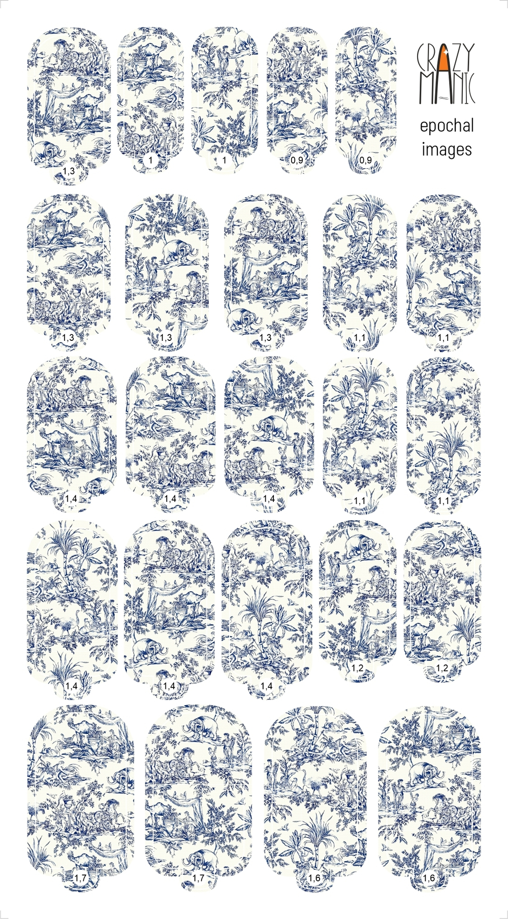 Crazy Manic Плёнки для ногтей для маникюра epochal images