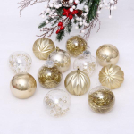 Набор шаров 8 см "Волшебство"-в наборе 12шт. Золото