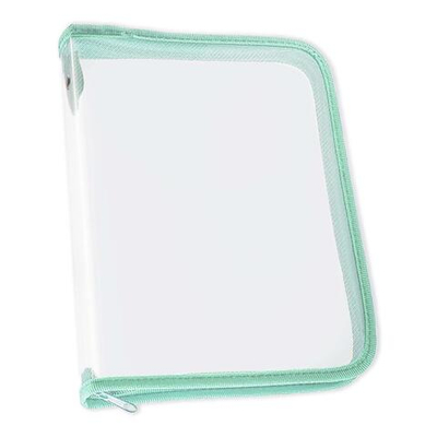 Папка д/тетрадей А5 молния вокруг, прозрачный пластик 230/180/25 Мятная (Пчелка)