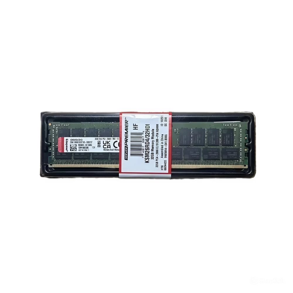 Оперативная память для сервера Kingston DDR4 KSM26RD4/32HAI 32ГБ DIMM, ECC, registered, PC4-21300, CL19, 2666МГц