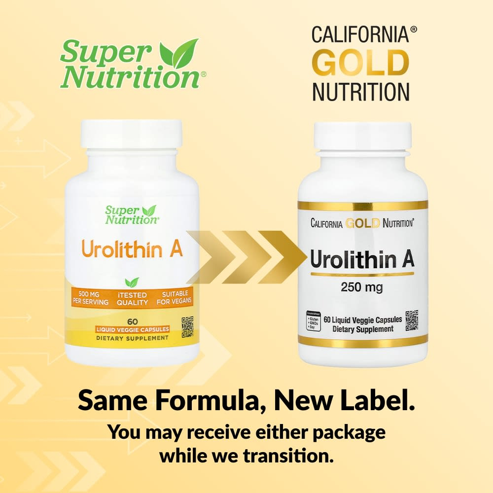 California Gold Nutrition, уролитин A, 250 мг, 60 растительных капсул с жидкостью