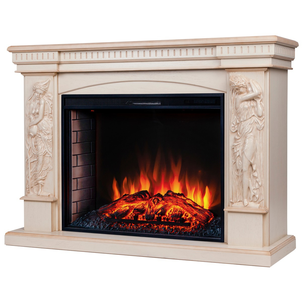 Электрокамин RealFlame Diva 33 WT белый дуб с бронзовой патиной с очагом Epsilon 33