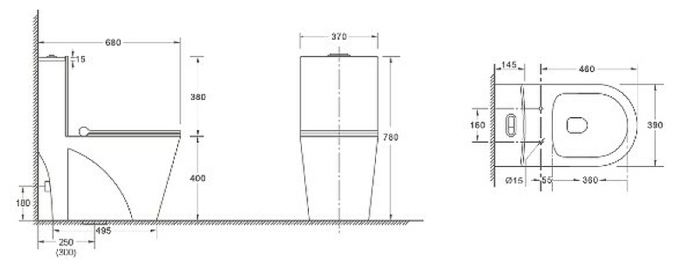 Унитаз компакт WeltWasser Welzbach 001 GL-WT 10000003805 Белый глянец с бачком и сиденьем Микролифт
