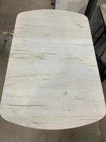 Стол разд Пристенный ЛДСП подстолье хром Ст-ца дуб крафт белый