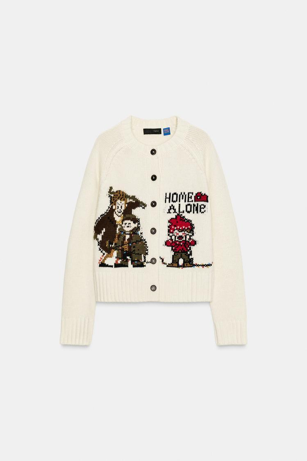 ZARA КАРДИГАН «ОДИН ДОМА™», ЭКРЮ