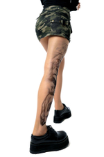 Колготки +size с принтом по религиозным мотивам на правой ножке (Размер: XL-XXL) (Цвет: бежевый)