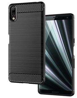 Чехол на Sony Xperia L3 цвет Black (черный), серия Carbon от Caseport