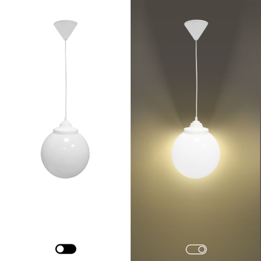 Cветильник потолочный ЭРА НСБ 01-60-251 шар опаловый подвесной на шнуре IP40 Е27 max 60 Вт d250mm | Подвесные светильники