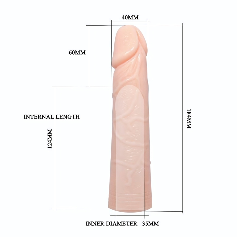 Удлиняющая насадка на пенис Deep Love - 18,4 см. (Цвет: розовый)