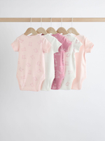 Боди с коротким рукавом для малышей Next N95-308, 5 шт., Молочный, Розовый