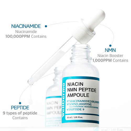 Сыворотка для лица с пептидами WellDerma G Plus Niacin NMN Peptide Ampoule, 30мл