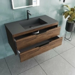 Тумба с раковиной Vincea Chiara 2D 100 VMC-2C2100CO/VCB-13100G тёмный дуб/раковина серая
