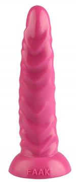 Розовая рельефная анальная втулка - 22,5 см. (Цвет: розовый)