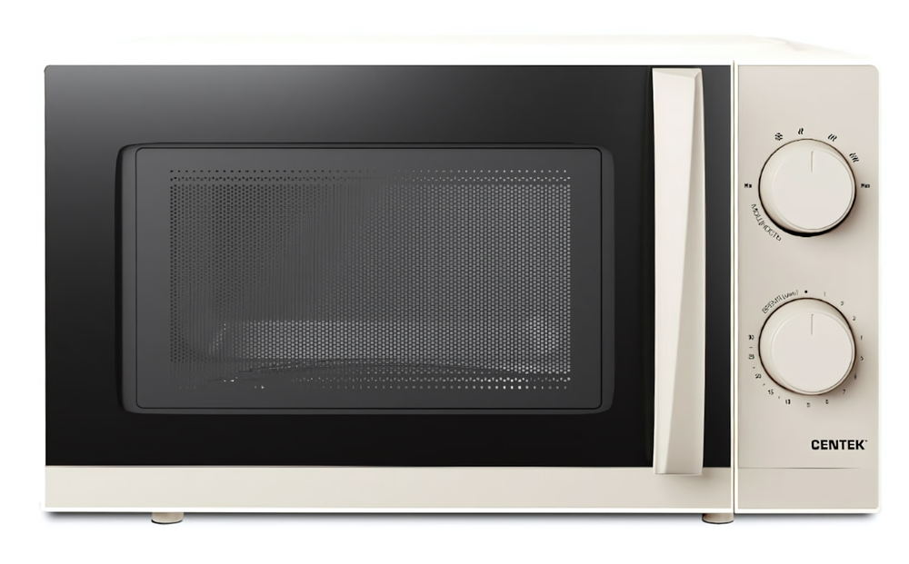 Микроволновая печь CENTEK CT-1571 BEIGE V - 20 л, мех. управление, подсветка, таймер, 6 режимов приготовления мощность 700 Вт
