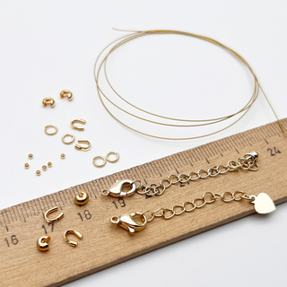 Набор для закрепки с ювелирным тросиком Flexy7/SakuLux 0,3 мм, цвет золото