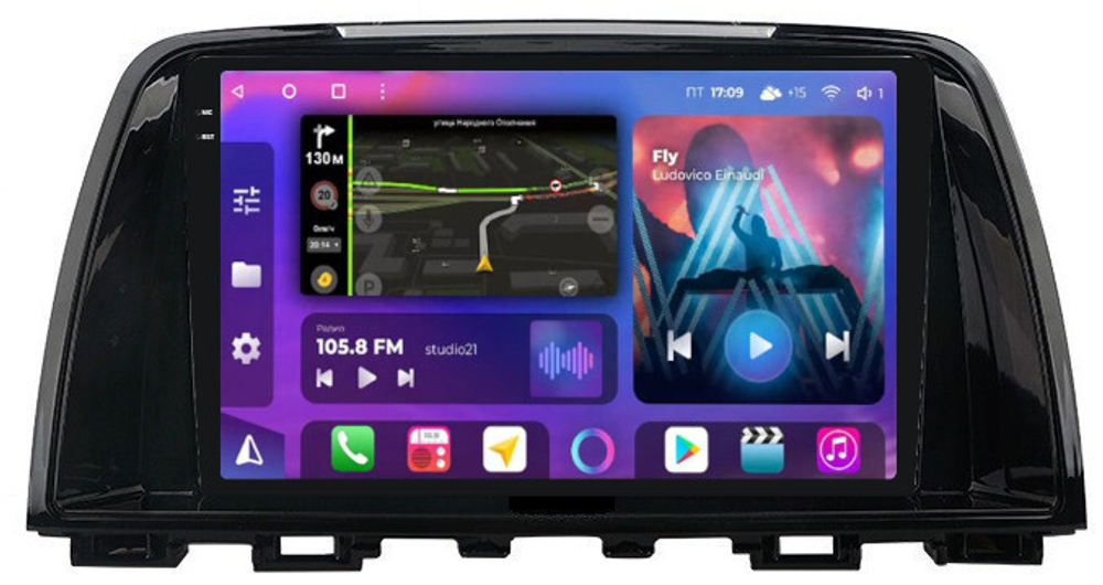 Магнитола для Mazda 6 GJ 2012-2014 - FarCar BM3012M-2K монитор 9.5" 2K QLED на Android 14, TS10, 4+32Гб, CarPlay, 4G SIM-слот