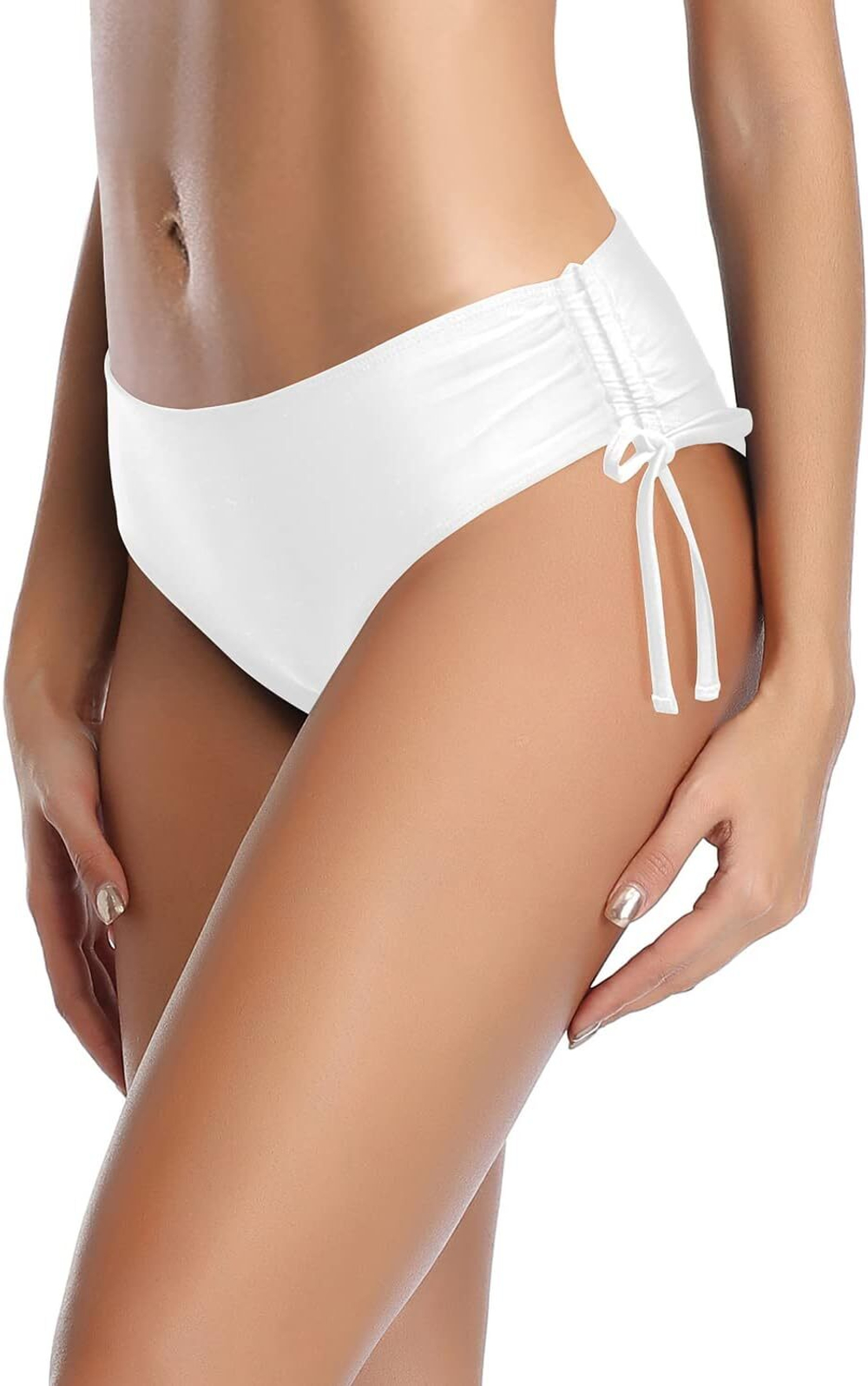 Белые женские плавки с утяжкой по бокам (Размер: XS) (Цвет: белый)