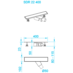 Душевой трап двухсторонний линейный, черный RGW SDR-22B (400)