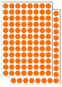 Оранжевые виниловые наклейки для упаковки и маркировки Policomprint M3, 14 мм. 192 шт.