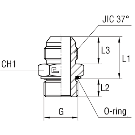 Штуцер FH JIC 1.1/16" BSP 1/2"