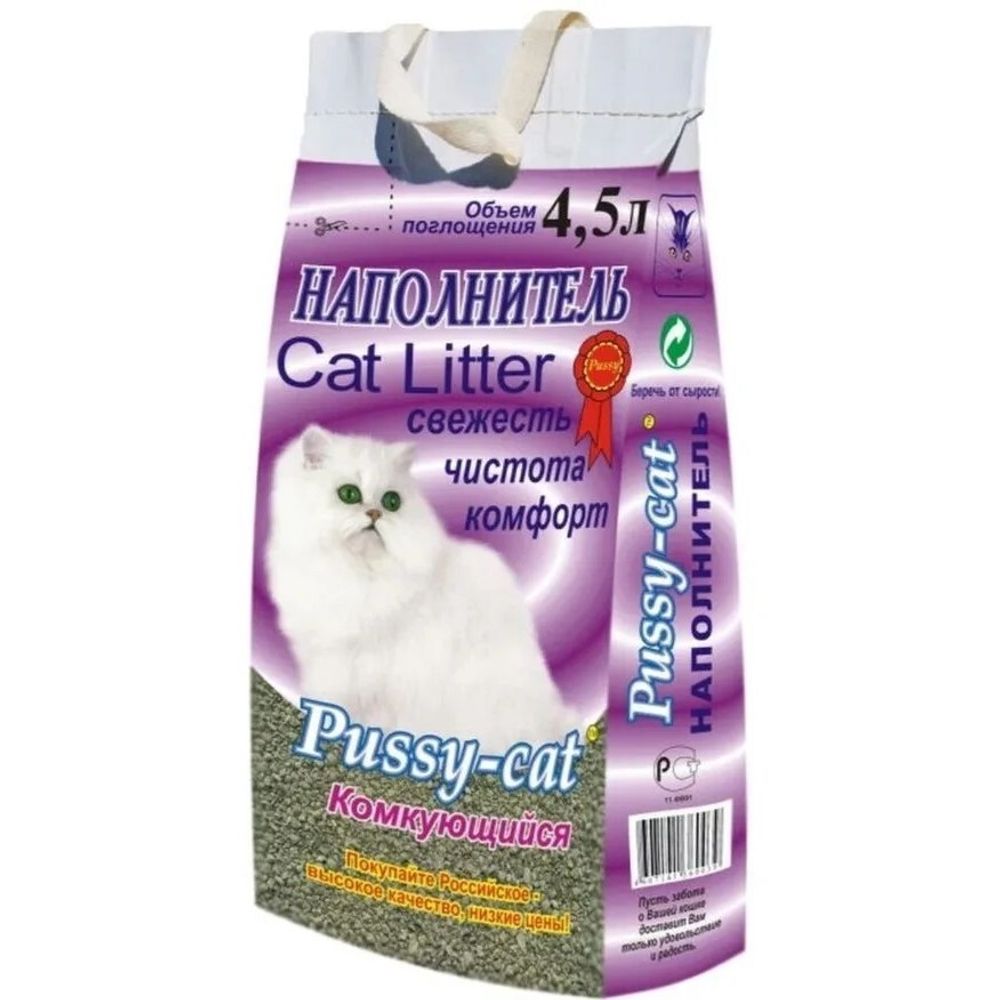Наполнитель PUSSY-CAT комкующийся - 4,5 л