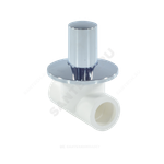 Клапан (вентиль) PP-R запорный белый хромированный Дн 25 Ру25 VALFEX 11154025