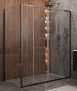 Душевой уголок Cezares MOLVENO-AH-2/1-170/90-C-GM-IV, 170х90х195, профиль оружейная сталь, прозрачное стекло