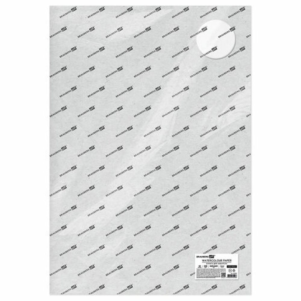 Бумага для акварели 300 г/м2 460x660 мм мелкое зерно, 10 листов, BRAUBERG ART PREMIERE, 113232