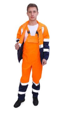 Костюм "Ф-Дорожник" полукомбинезон (оранжевый/синий)