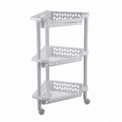 Этажерка угловая "тереза" 3 полки 400х270х610 мм (светло-серый)