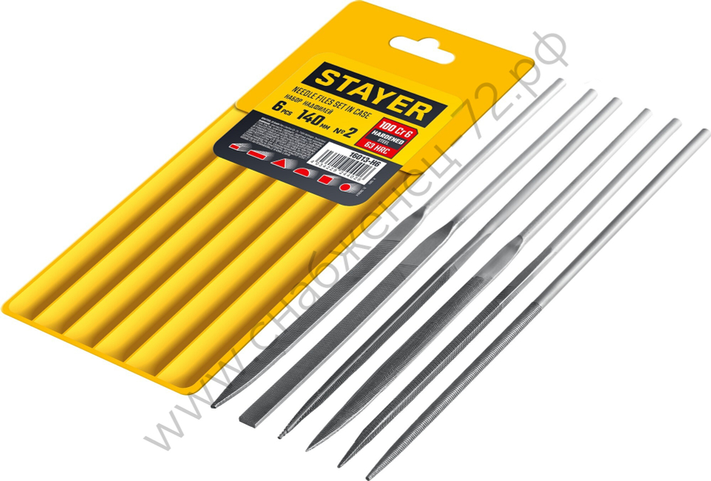 STAYER 6 шт 140 мм, в чехле, Набор надфилей (16013-H6)