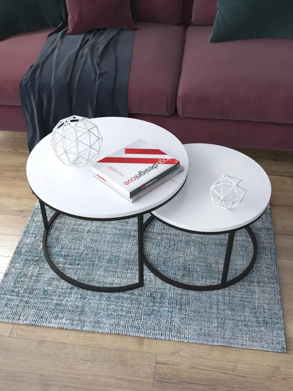 Комплект журнальных столов Акцент - ЧБГ - МДФ в ПВХ