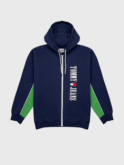 Худи на молнии Tommy Jeans Retro Logo Oversized Twilight Navy