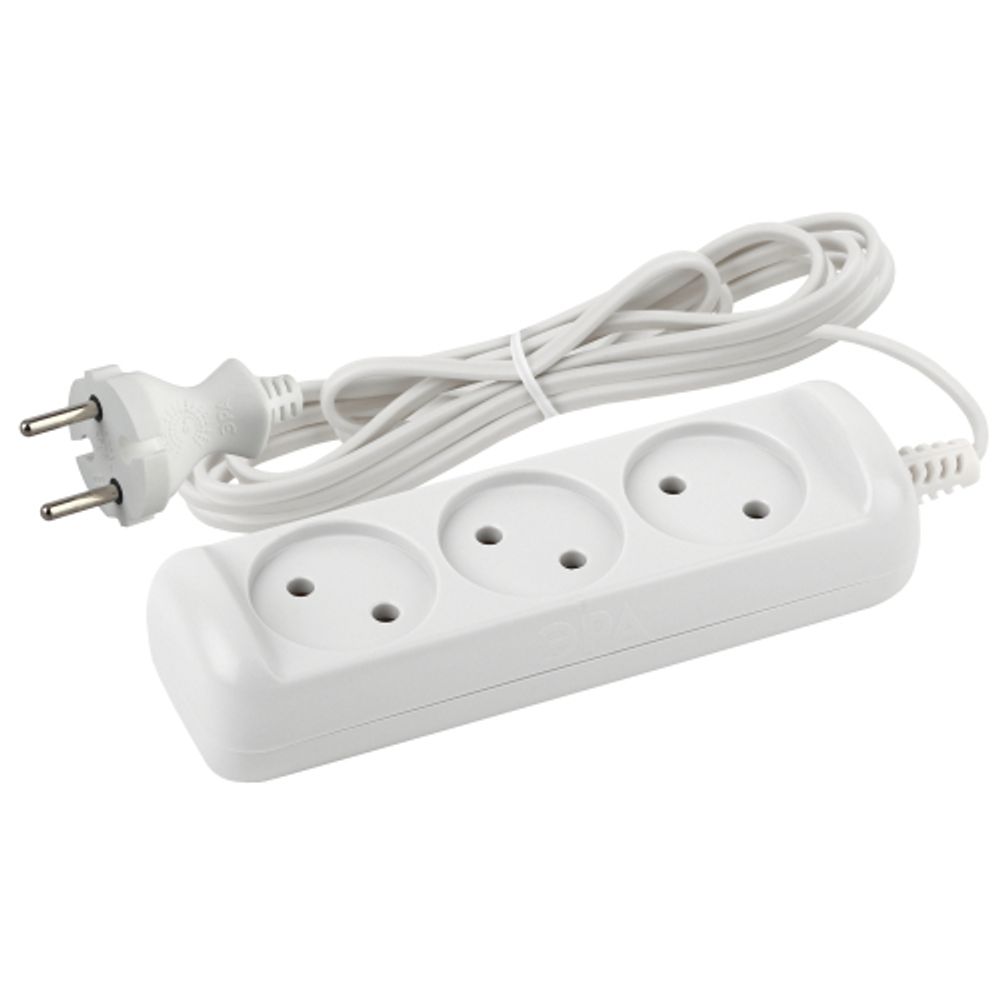 Удлинитель электрический ЭРА UX-3-5m без заземления 3 розетки 5м ШВВП 2x0,75мм2 6А | Бытовые удлинители
