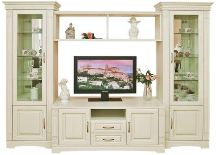 Набор корпусной мебели «Верди Т1» П1.487.0.1Н (Слоновая кость, Массив)