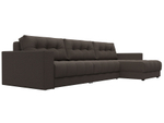 Диван угловой с декором Лига-049 НПБ Лонг, Амур 05 РОГОЖКА коричневый
