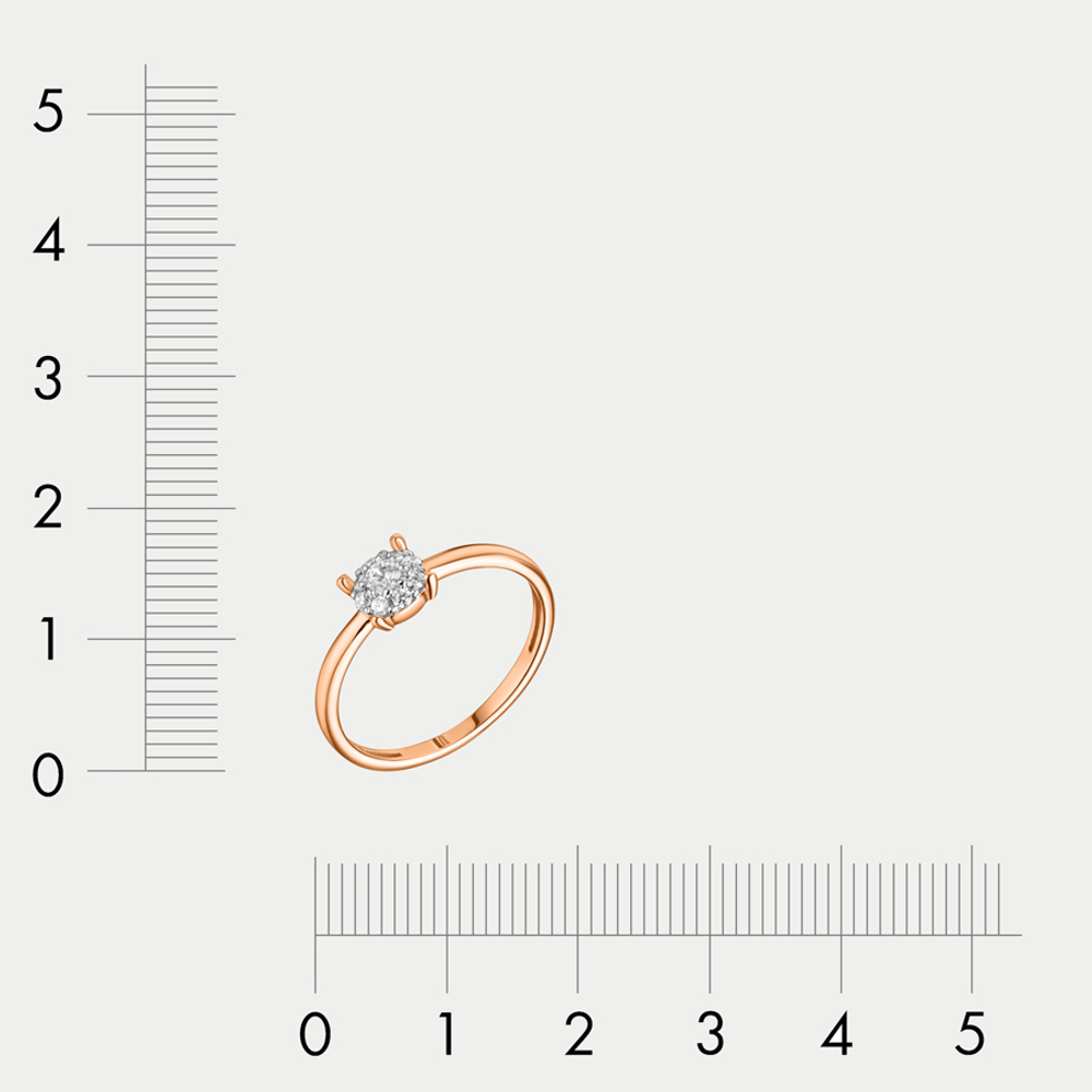 Кольцо для женщин с фианитами из розового золота 585 пробы (арт. 70215000)