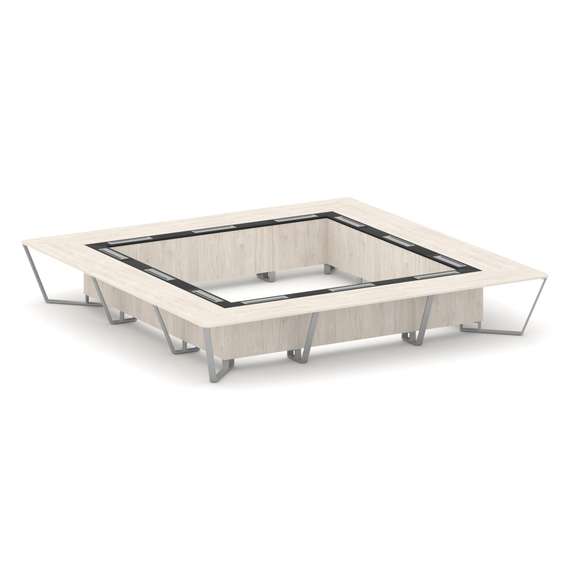 Steel Meet Стол переговорный квадратный KM-PR.B.SP-24K Денвер Светлый/Графит Глянец/Металл Серый 480