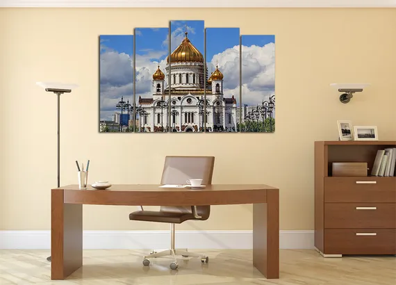 Модульная картина "Храм Христа Спасителя"