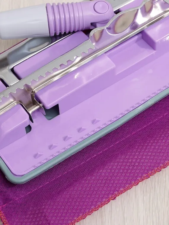 Швабра для мытья пола плоская, насадка из микрофибры букли 35×15 см, телескопическая стальная ручка 84-125 см