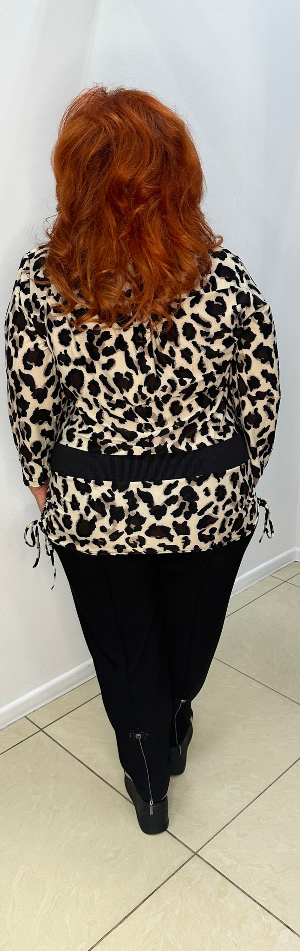 Туника-поло с леопардовым принтом