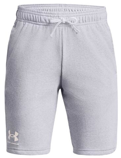 Шорты для мальчика теннисные Under Armour Boys' UA Rival Terry Shorts - mod gray light heather/white