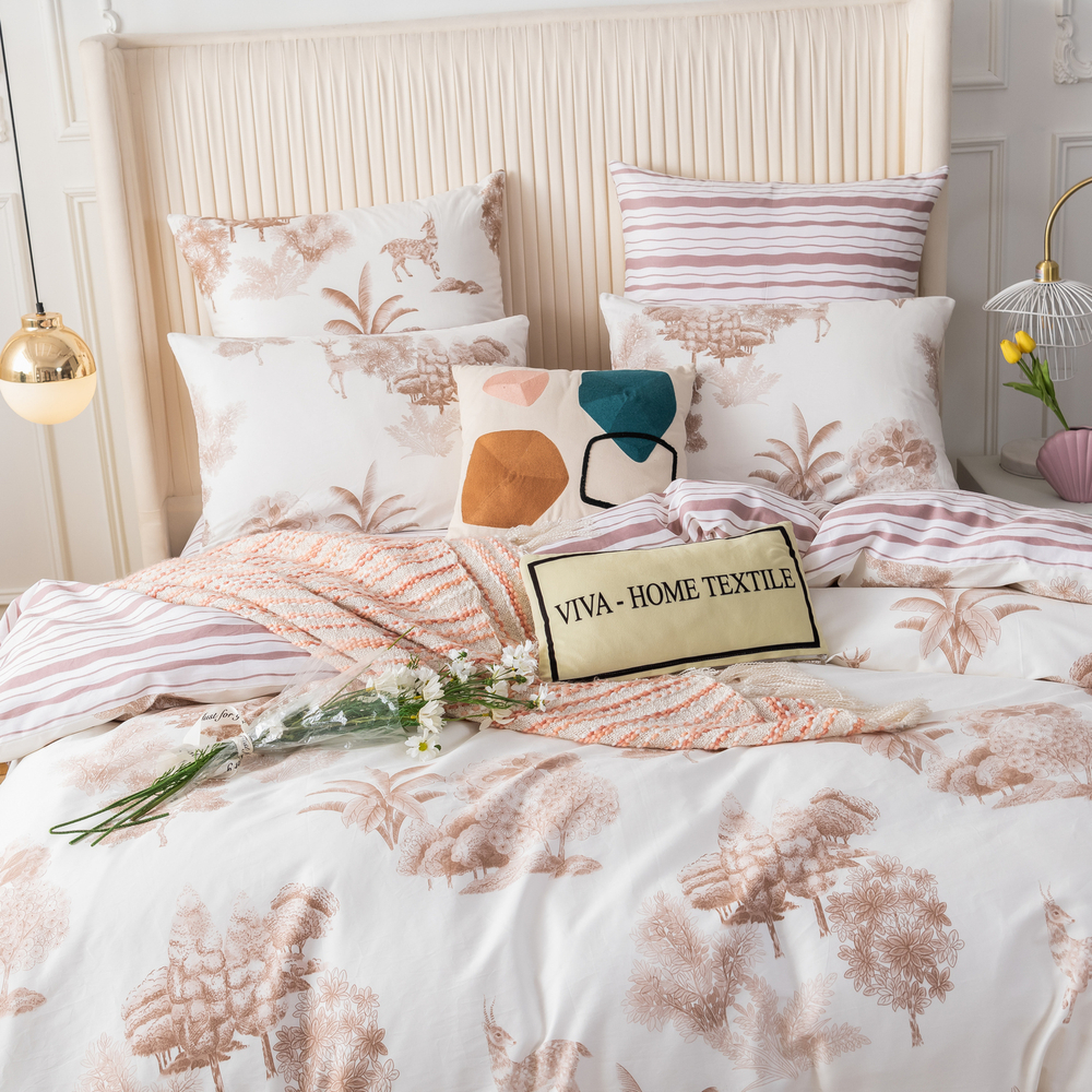 Комплект постельного белья Люкс Сатин 100% хлопок на резинке AR305