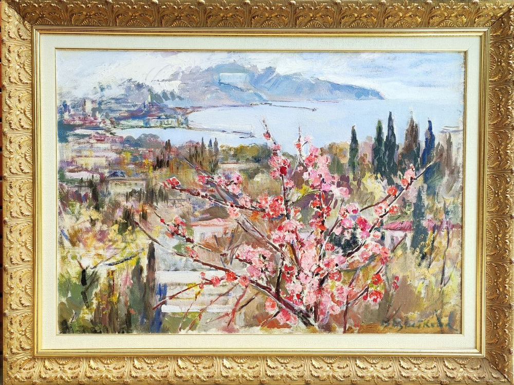 Картина Цветковой В.П. "Весна в Ялте" холст/масло 100х70