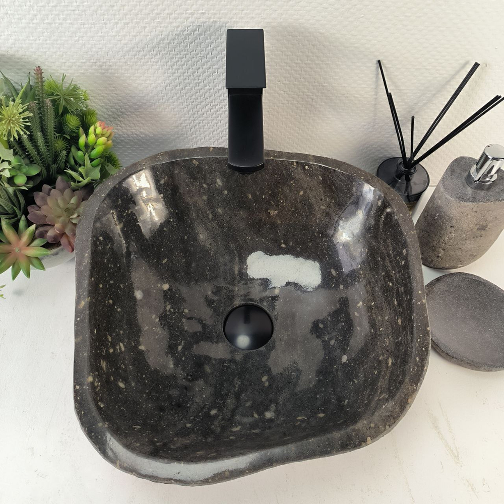 Раковина из речного камня RS-65258 41*41*15 0856