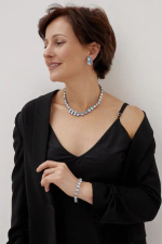 Колье Crezus, с кристаллами, CZ24-24E42 (голубой)