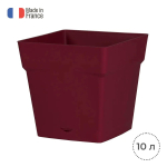 Горшок цветочный с поддоном EDA TOSCANE 10 л, 24,8х24,8 см, бордовый