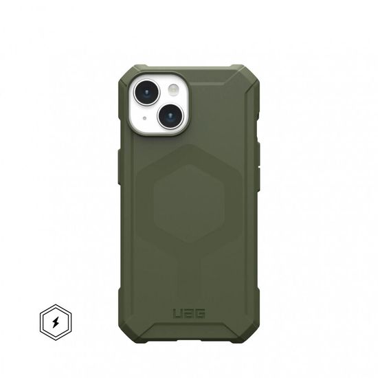 Чехол с поддержкой MAGSAFE  UAG Essential Armor для iPhone 15 6.1", цвет оливковый (Olive Drab)