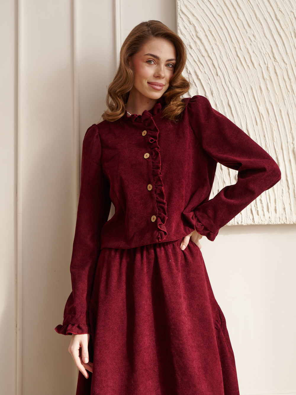 Жакет вельвет укороченный