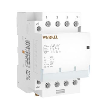 Контактор модульный Werkel 40 A 4NO (3 мод.) W943M40O